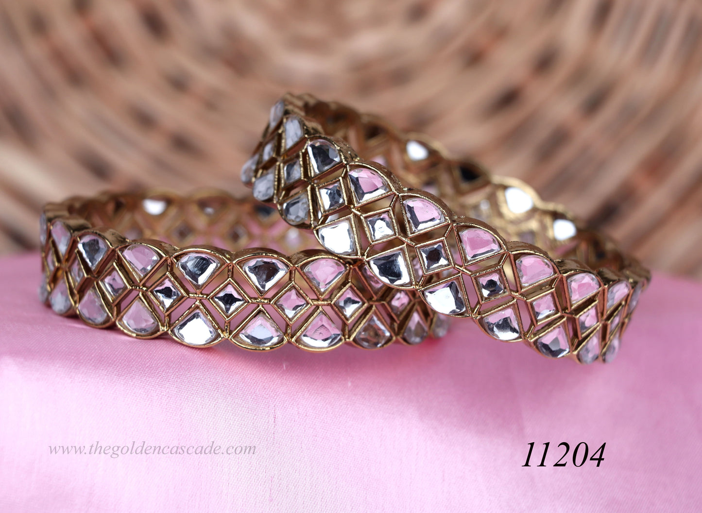 Traditional Kundan Metal Kada for Women (Pack of 2)