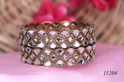 Traditional Kundan Metal Kada for Women (Pack of 2)