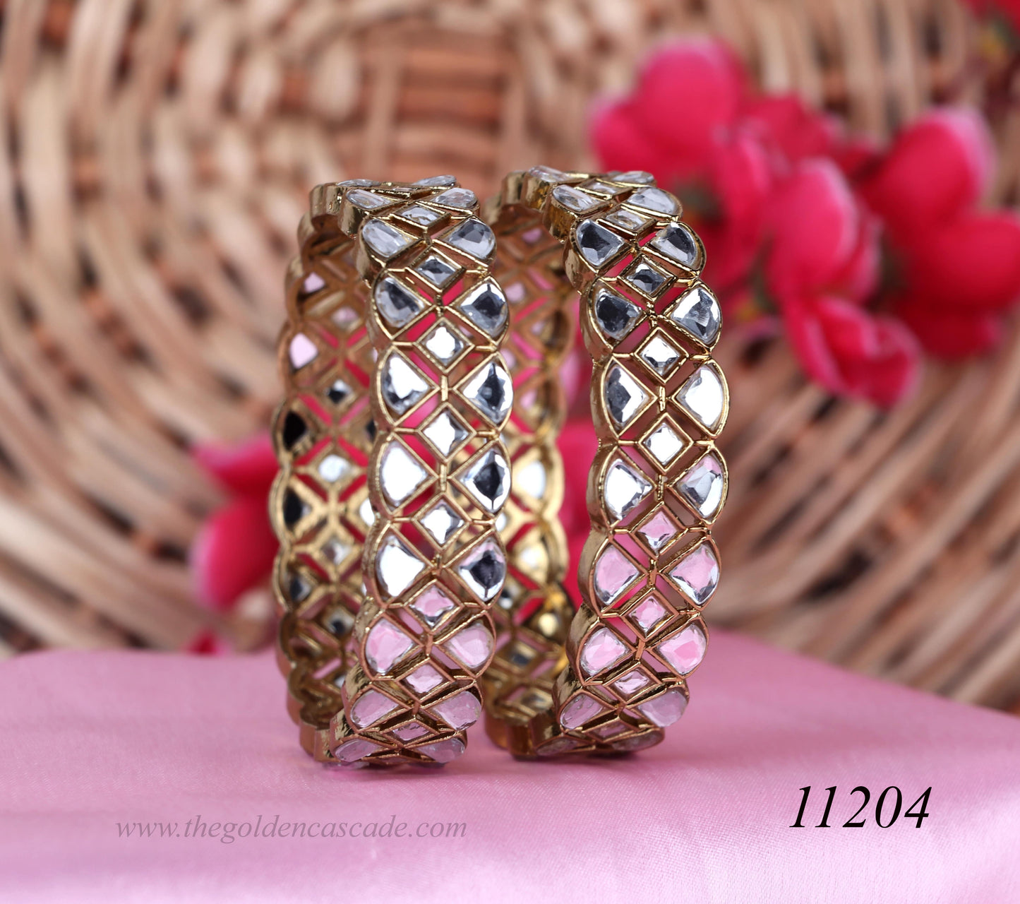 Traditional Kundan Metal Kada for Women (Pack of 2)