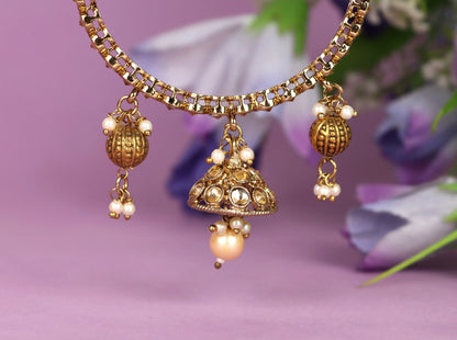 Designer Stone Studded Metal Kada for Women & Girls (Pack of 2)