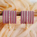 Traditional Metal Bangle Set with Jhumki Kada Rose Gold Plated for Women