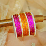 Glass Bangles Set with Pearl Design for Women & Girls