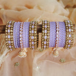 Traditional Metal Bangles Set for Women & Girls | Kundan Studded Jhumki Kada