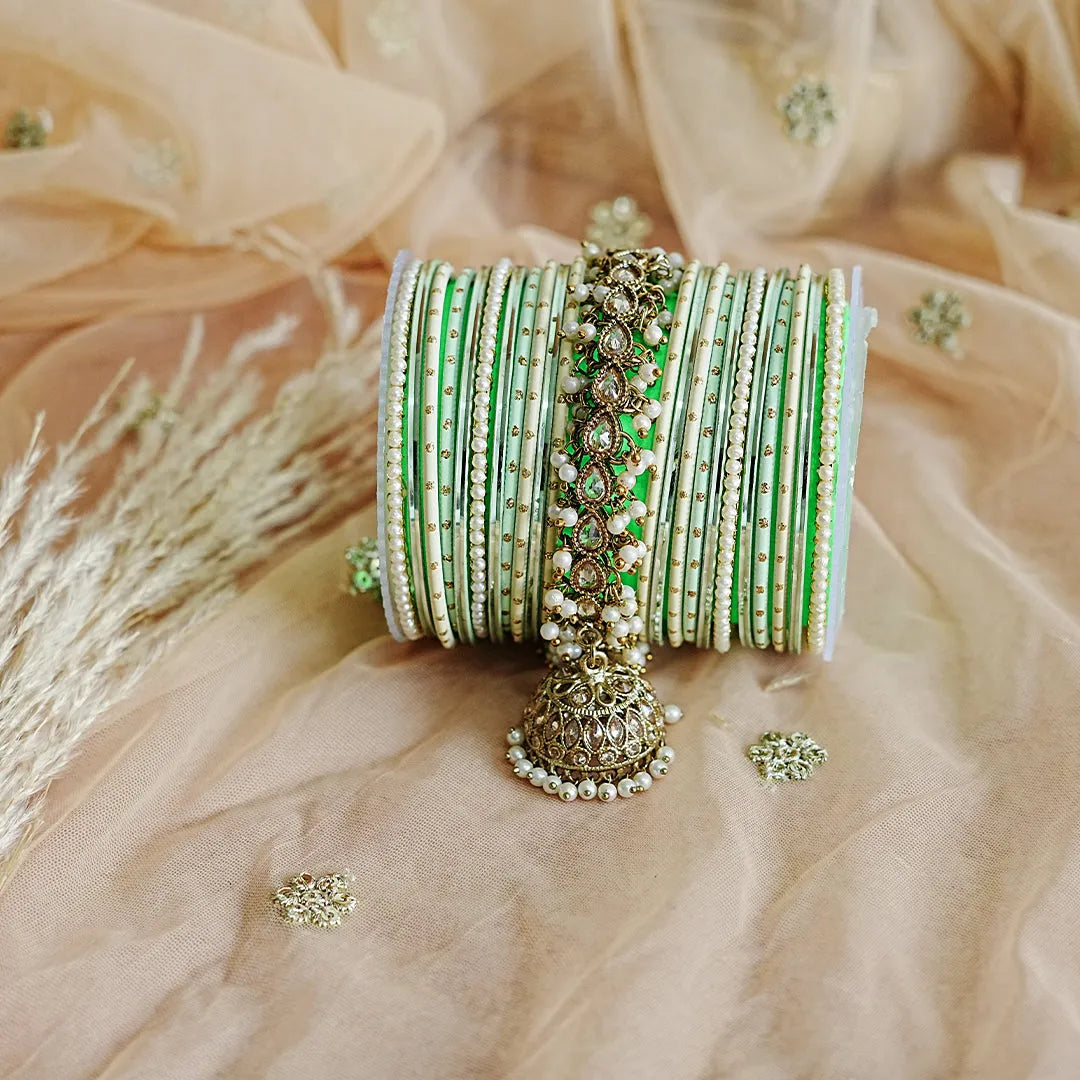 Traditional Jhumki Kada Metal Bangle Set for Women