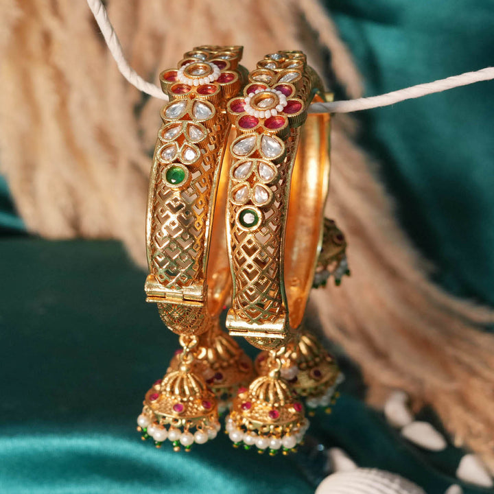 Antique Design Latkan with Jhumki Bracelet Kada for Women & Girl, Traditional Look Copper Jewelry Collection for Ladies