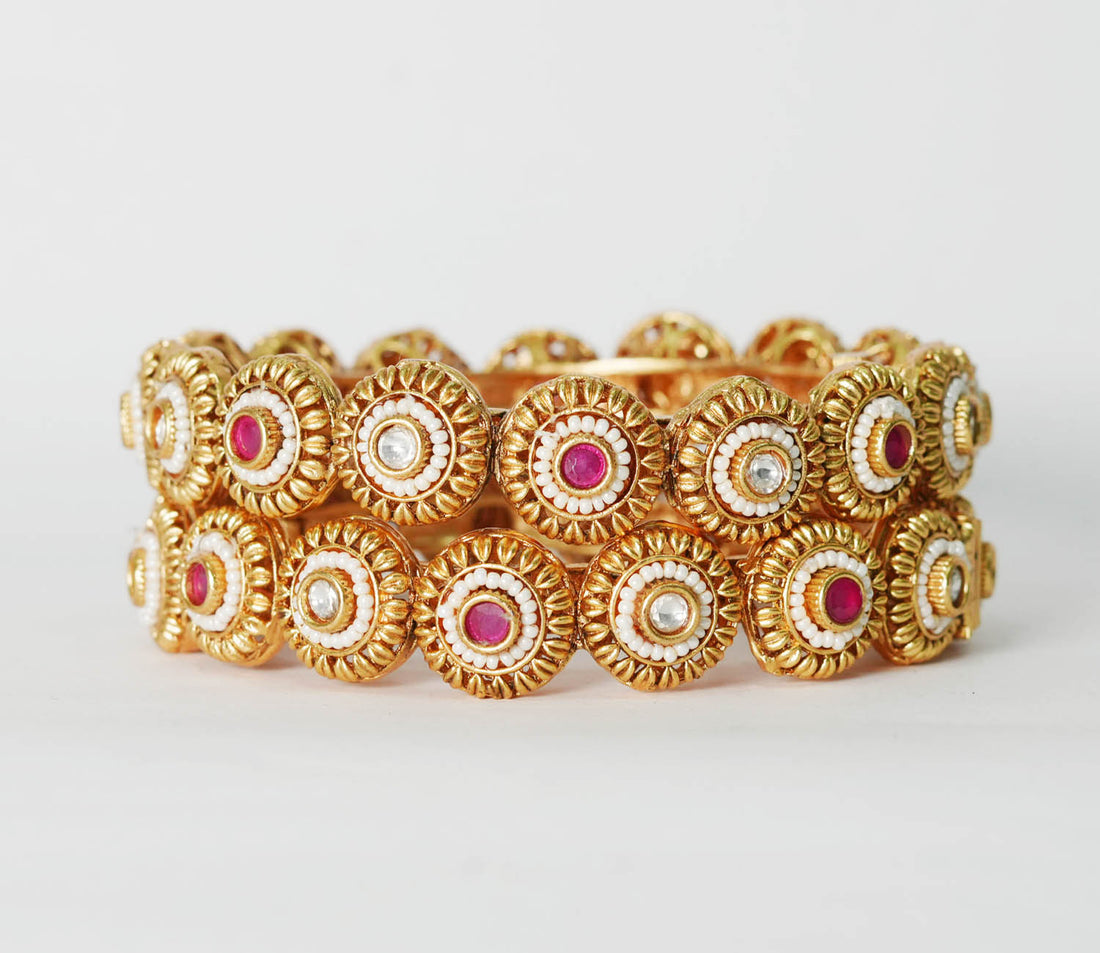 Antique Rajwadi Design Copper Kada for Women - Elegant Handcrafted Bracelet, Traditional Indian Jewelry