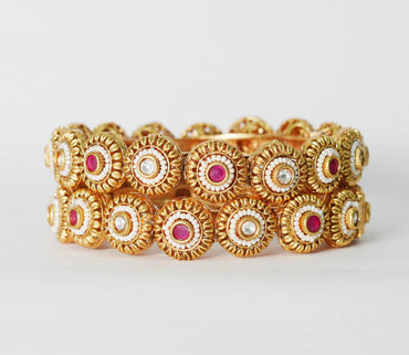 Antique Rajwadi Design Brass Kada for Women & Girls