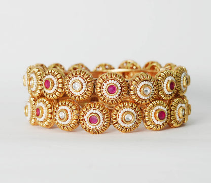 Antique Rajwadi Design Brass Kada for Women & Girls