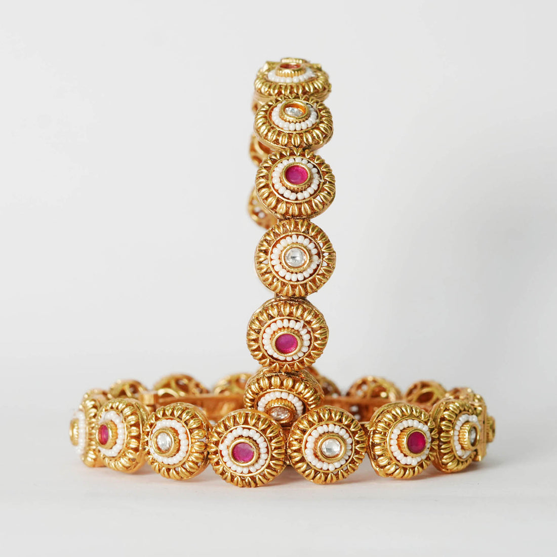 Antique Rajwadi Design Copper Kada for Women - Elegant Handcrafted Bracelet, Traditional Indian Jewelry
