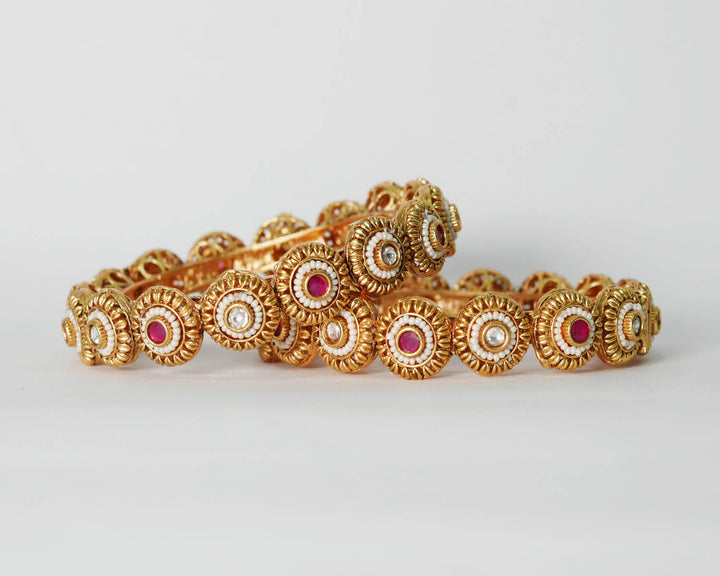 Antique Rajwadi Design Copper Kada for Women - Elegant Handcrafted Bracelet, Traditional Indian Jewelry
