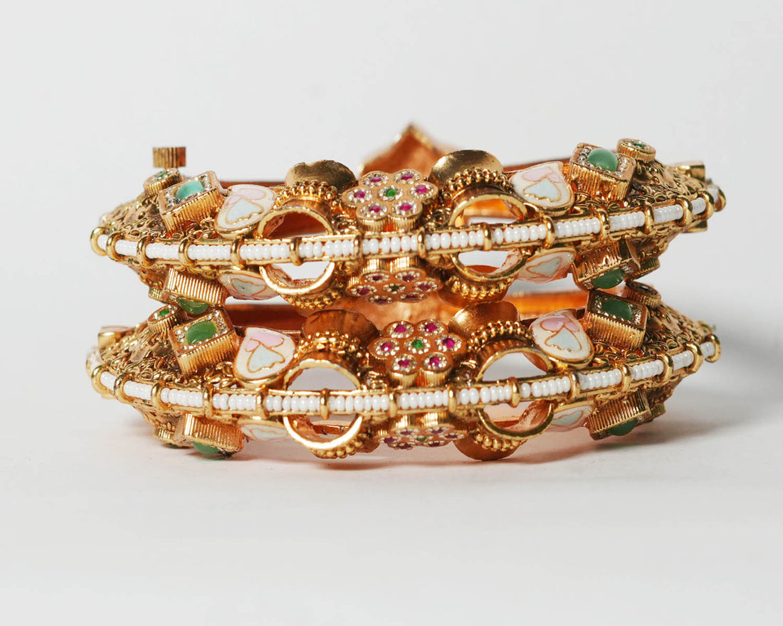 Antique Design Copper Bracelet for Women & Girls, Stylish Traditional Indian Jewelry