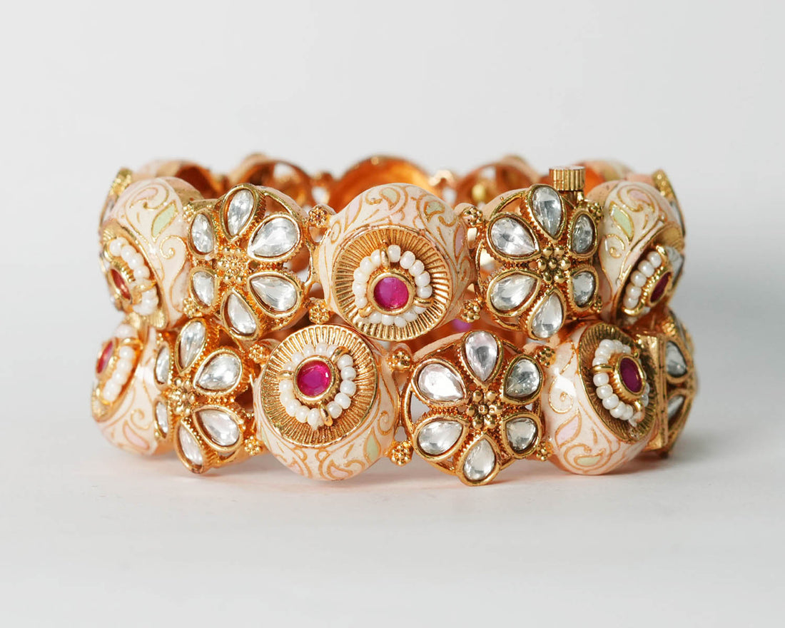Antique Design Bracelet for Women, Copper Kada Traditional Indian Jewelry Girls