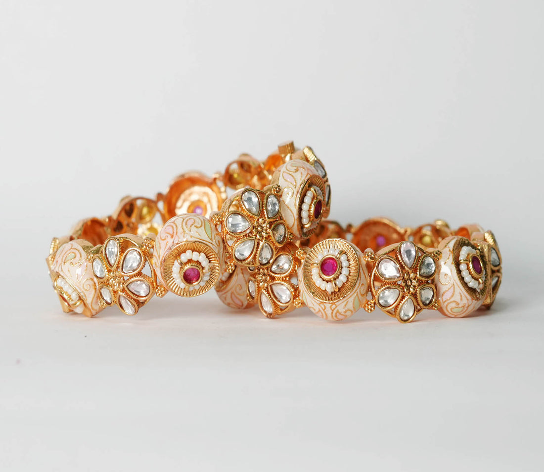 Antique Design Bracelet for Women, Copper Kada Traditional Indian Jewelry Girls
