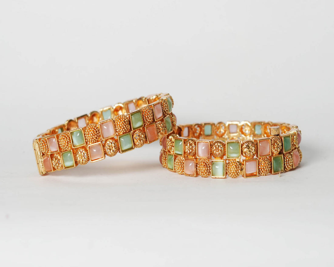 Stylish Multi Color Design Bracelet for Women, Copper Kada Traditional Indian Jewelry Girls