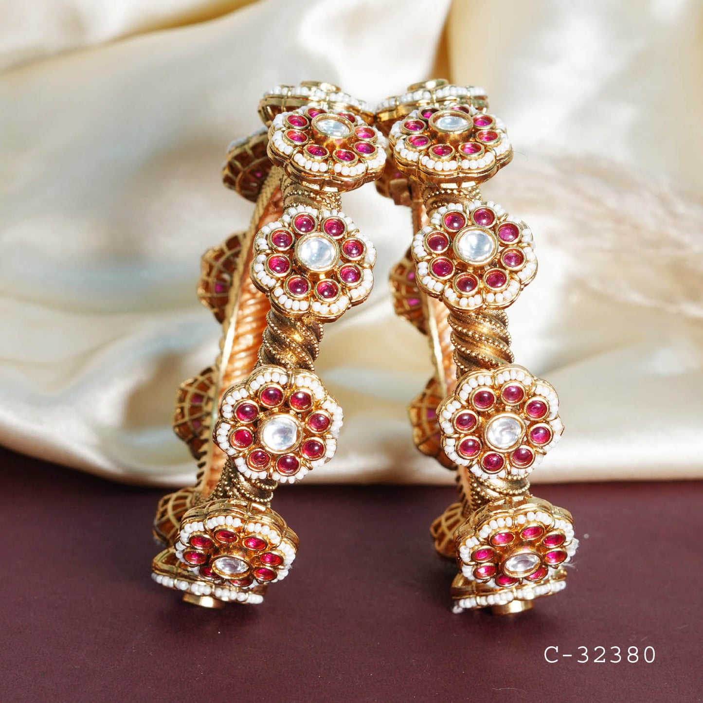 Antique Rajwadi Design Kada for Women, BrassBracelet Traditional Indian Jewelry
