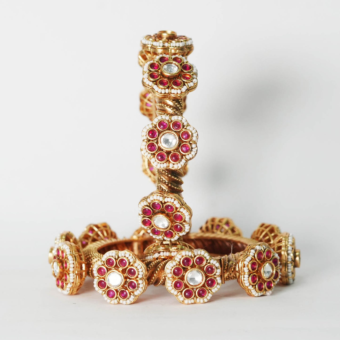 Antique Rajwadi Design Kada for Women, BrassBracelet Traditional Indian Jewelry