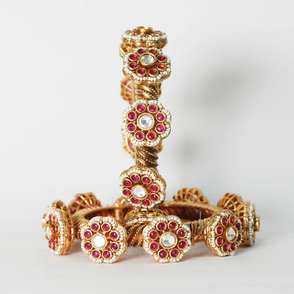 Antique Rajwadi Design Kada for Women, BrassBracelet Traditional Indian Jewelry