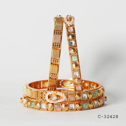 Antique Design Bracelet for Women, Beautiful Brass Kada Traditional Indian Jewelry