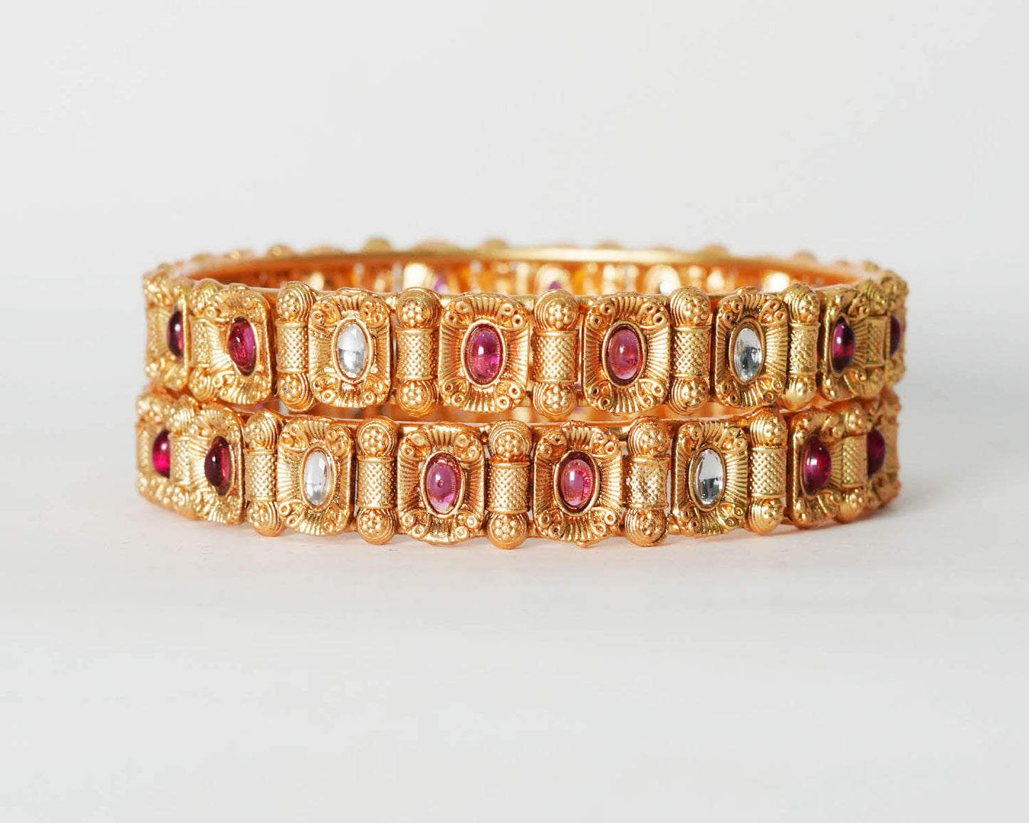 Beautiful Kundan Studded Bracelet for Women, Brass Kada Handcrafted Indian Jewelry