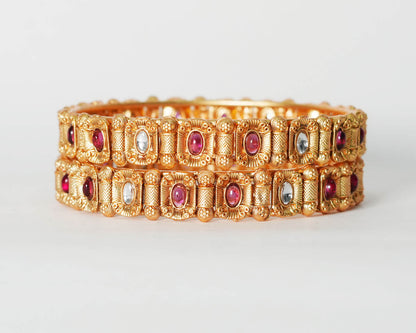 Beautiful Kundan Studded Bracelet for Women, Brass Kada Handcrafted Indian Jewelry