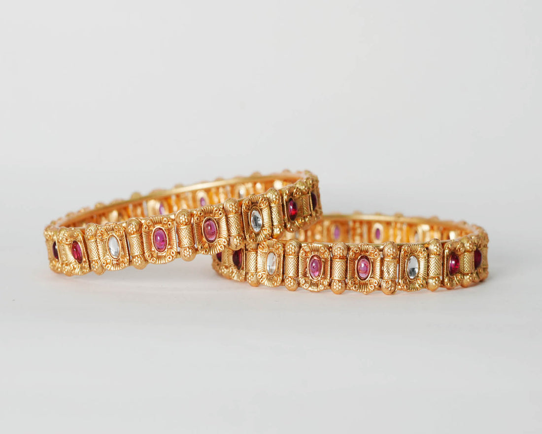 Beautiful Kundan Studded Bracelet for Women, Copper Kada Handcrafted Indian Jewelry