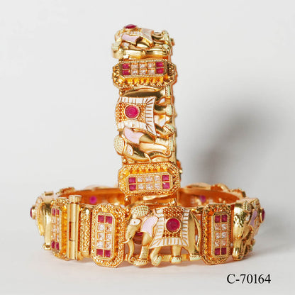 Elephant Design Brass Kada Bracelet for Women & Girls