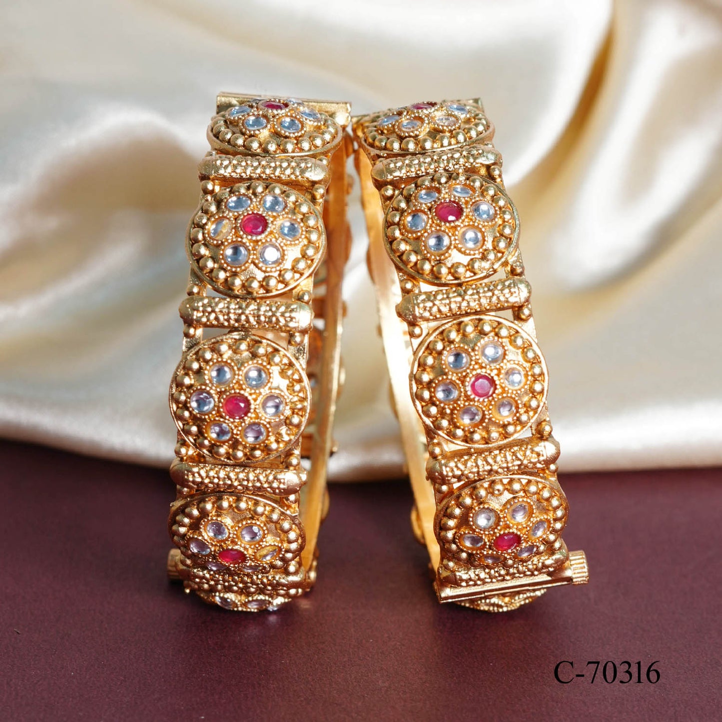 Antique Traditional Design Bracelet for Women, Brass Kada Handcrafted Indian Jewelry