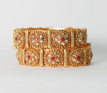 Antique Traditional Design Bracelet for Women, Brass Kada Handcrafted Indian Jewelry