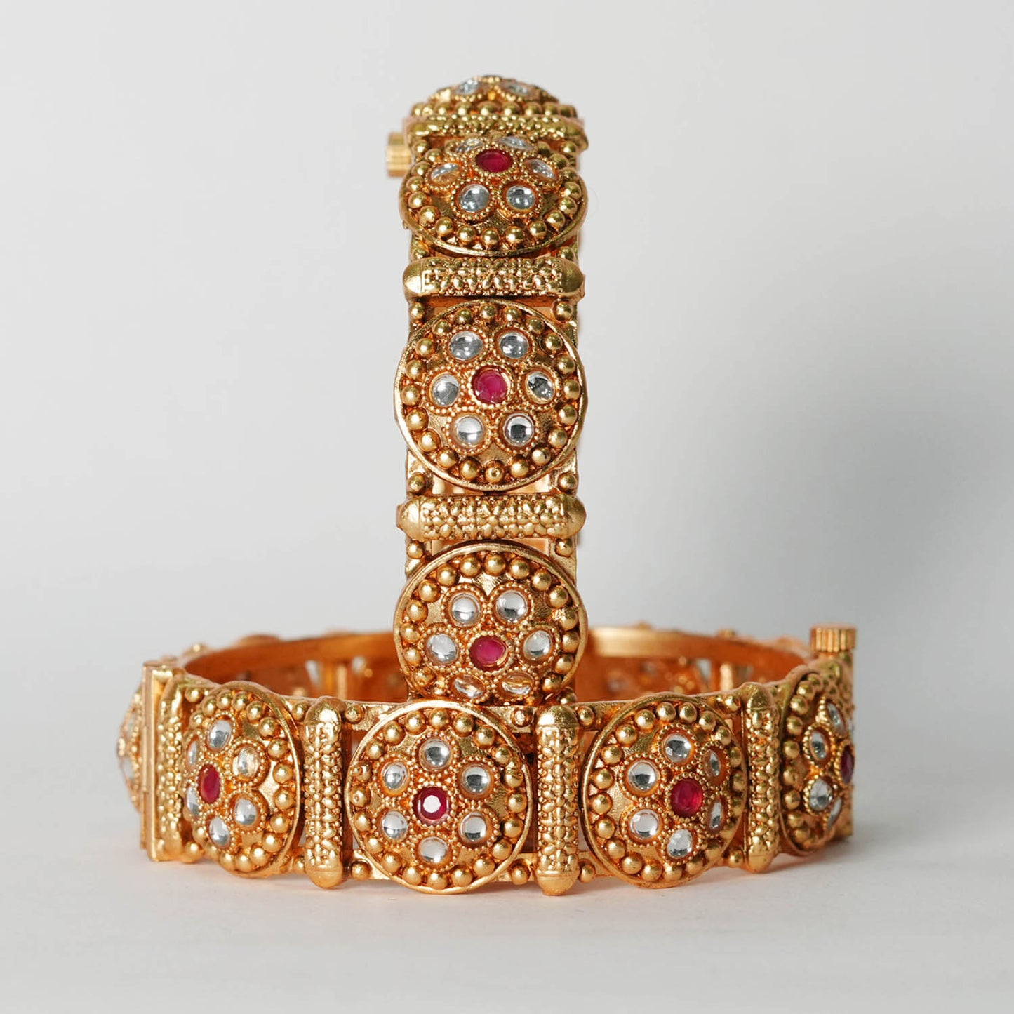 Antique Traditional Design Bracelet for Women, Brass Kada Handcrafted Indian Jewelry