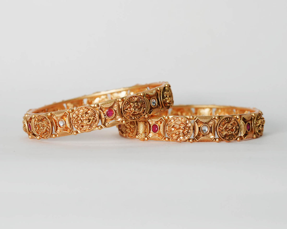 Antique Traditional Bracelet for Women Copper Kada Handcrafted Indian Jewelry