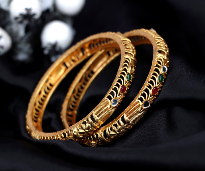 Stylish Gold-Plated Brass Kada Traditional Bracelet for Women & Girls