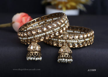 Traditional Jhumki Metal Kada for Women (Pack of 2)