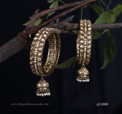 Traditional Jhumki Metal Kada for Women (Pack of 2)