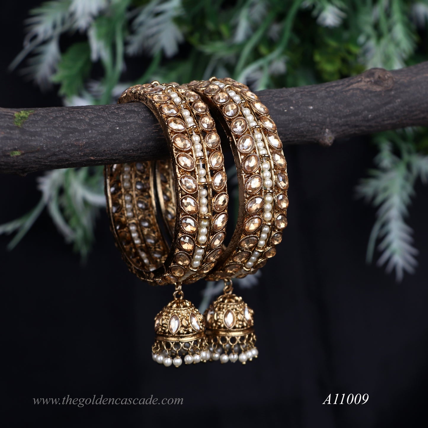 Traditional Jhumki Metal Kada for Women (Pack of 2)