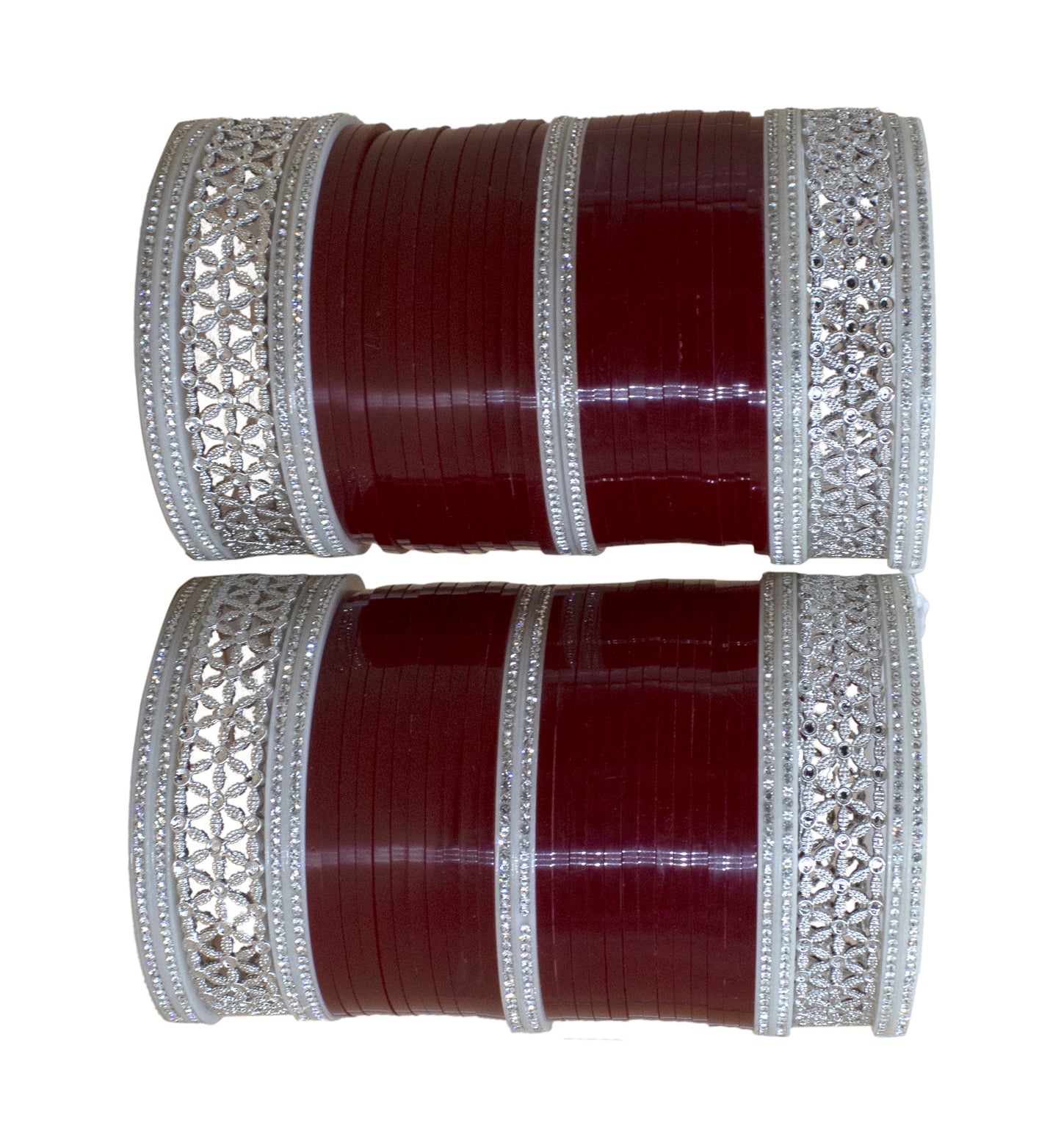 Maroon Bridal Chuda Set for Women Traditional Seep Bangles with AD Kada for Weddings