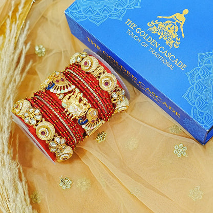 Traditional Bridal Set for Women | Brass Kada & Thread Bangle | Wedding Set for