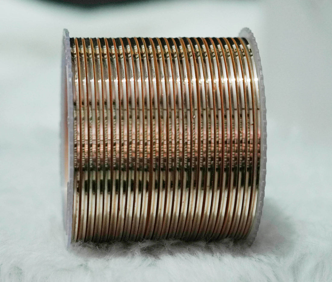 Biscuit Color Glossy Metal Bangle for Women & Girls (Pack of 24)