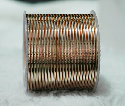 Biscuit Color Glossy Metal Bangle for Women & Girls (Pack of 24)
