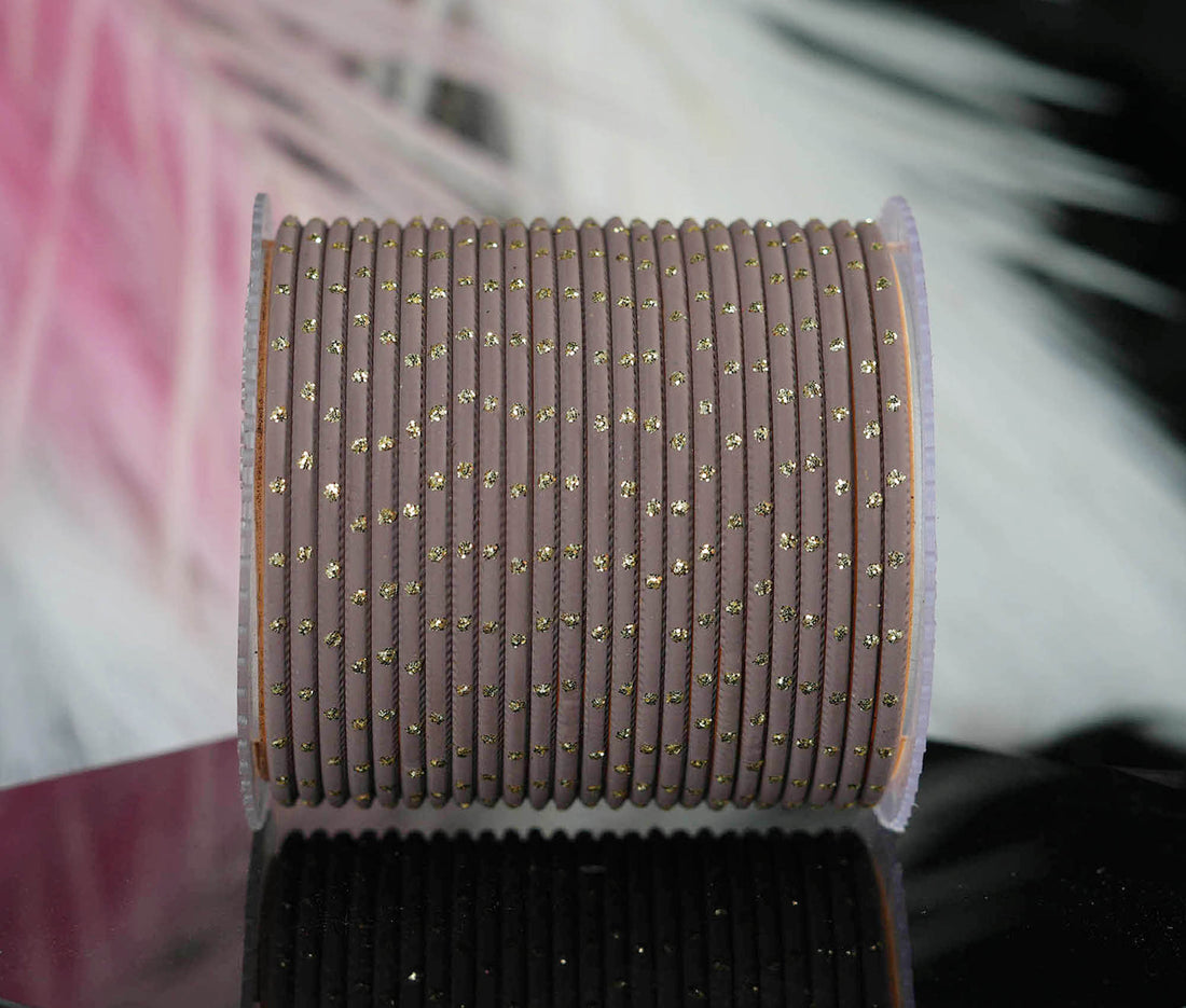 Biscuit Dot Design Matte Finish Metal Bangle for Women & Girls (Pack of 24)