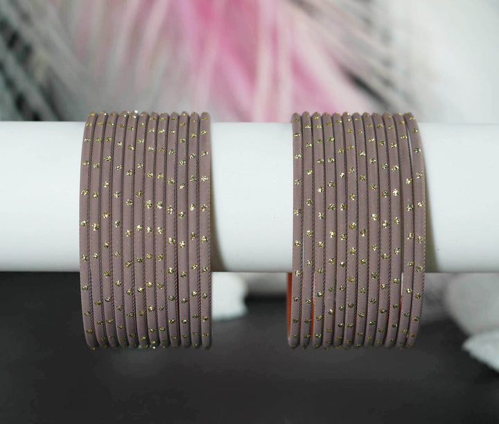 Biscuit Dot Design Matte Finish Metal Bangle for Women & Girls (Pack of 24)
