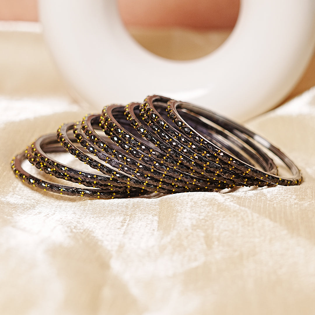 Raindrop Glass Bangle for Women (Pack of 12 Bangles)