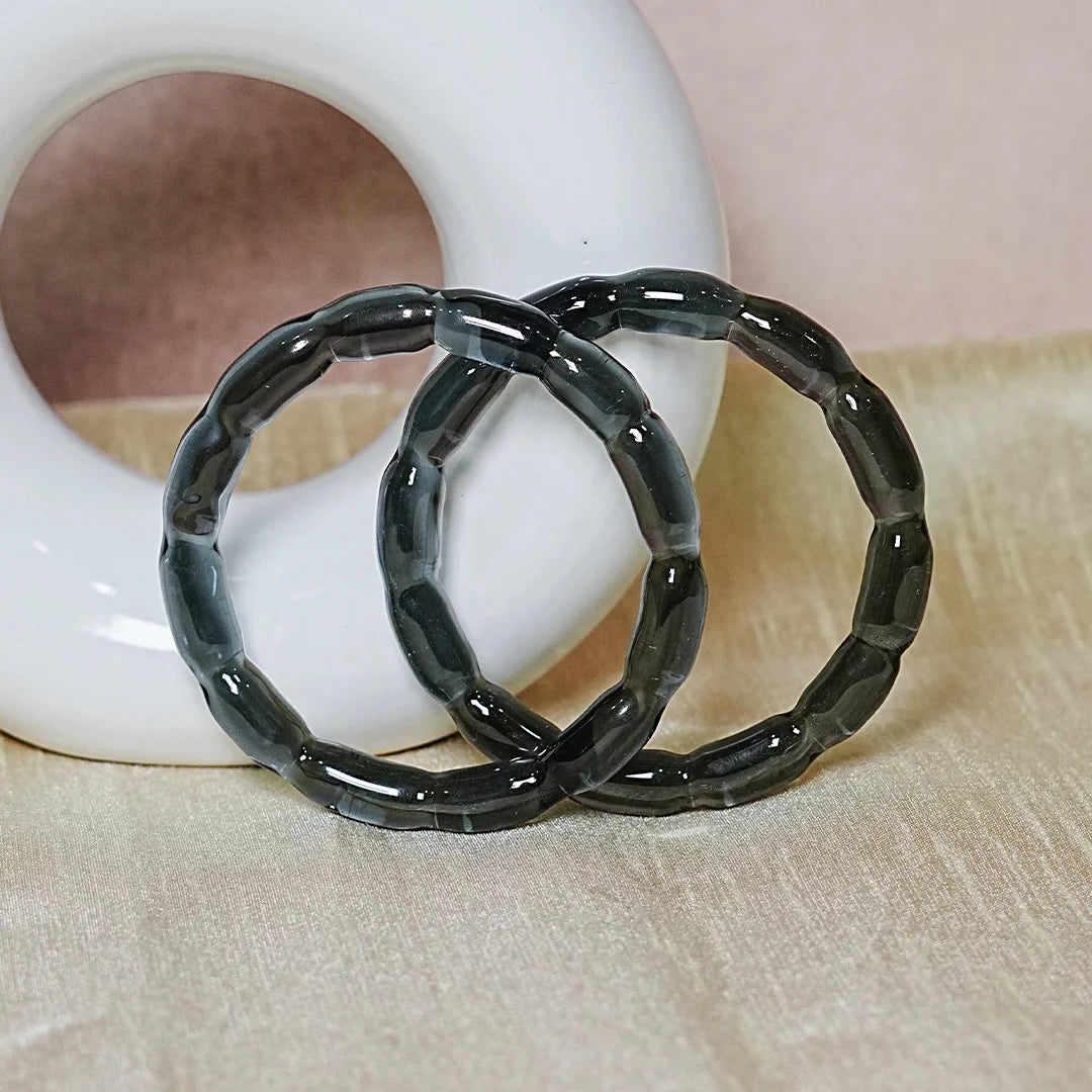 Glossy Finish 'Glosbe Glass Kada' Bangle for Women & Girls (Pack of 2)