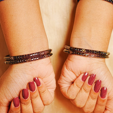 Stylish Glass Kada for Women & Girls (Pack of 4 Kada)