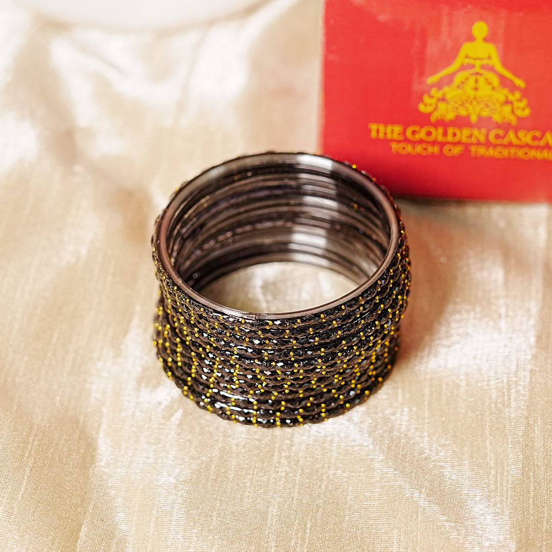 Raindrop Glass Bangle for Women (Pack of 12 Bangles)