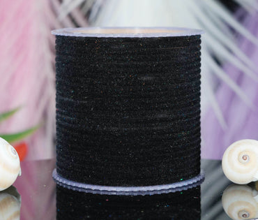 Black Velvet Metal Bangles for Women & Girls (Pack of 24)