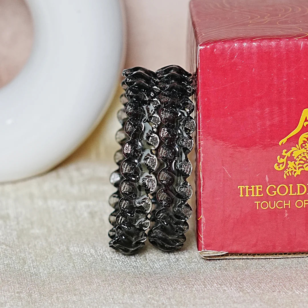 Unique Design "Sitara Glass Kada" Bangles with Glossy Finish for Women & Girls (Pack of 2)