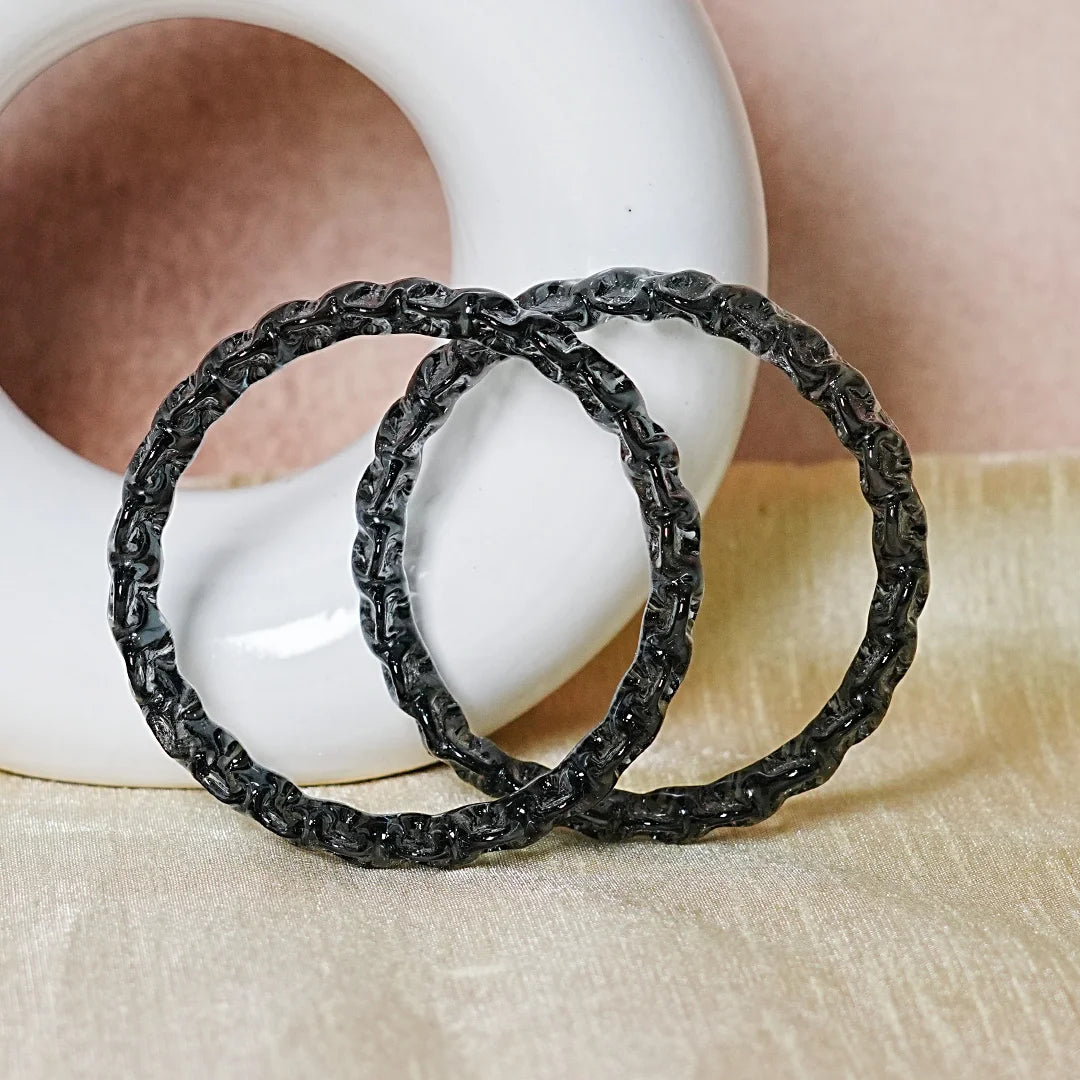 Unique Design "Sitara Glass Kada" Bangles with Glossy Finish for Women & Girls (Pack of 2)