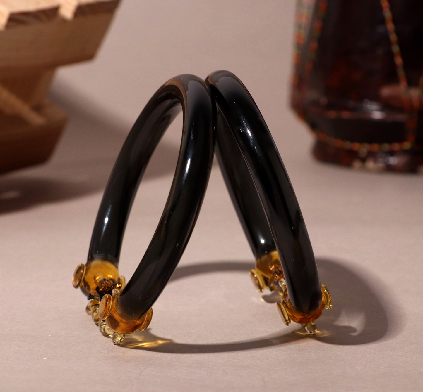Multiple Color Elephant Design Glass Kada for Women & Girls (Pack of 2 Kada)