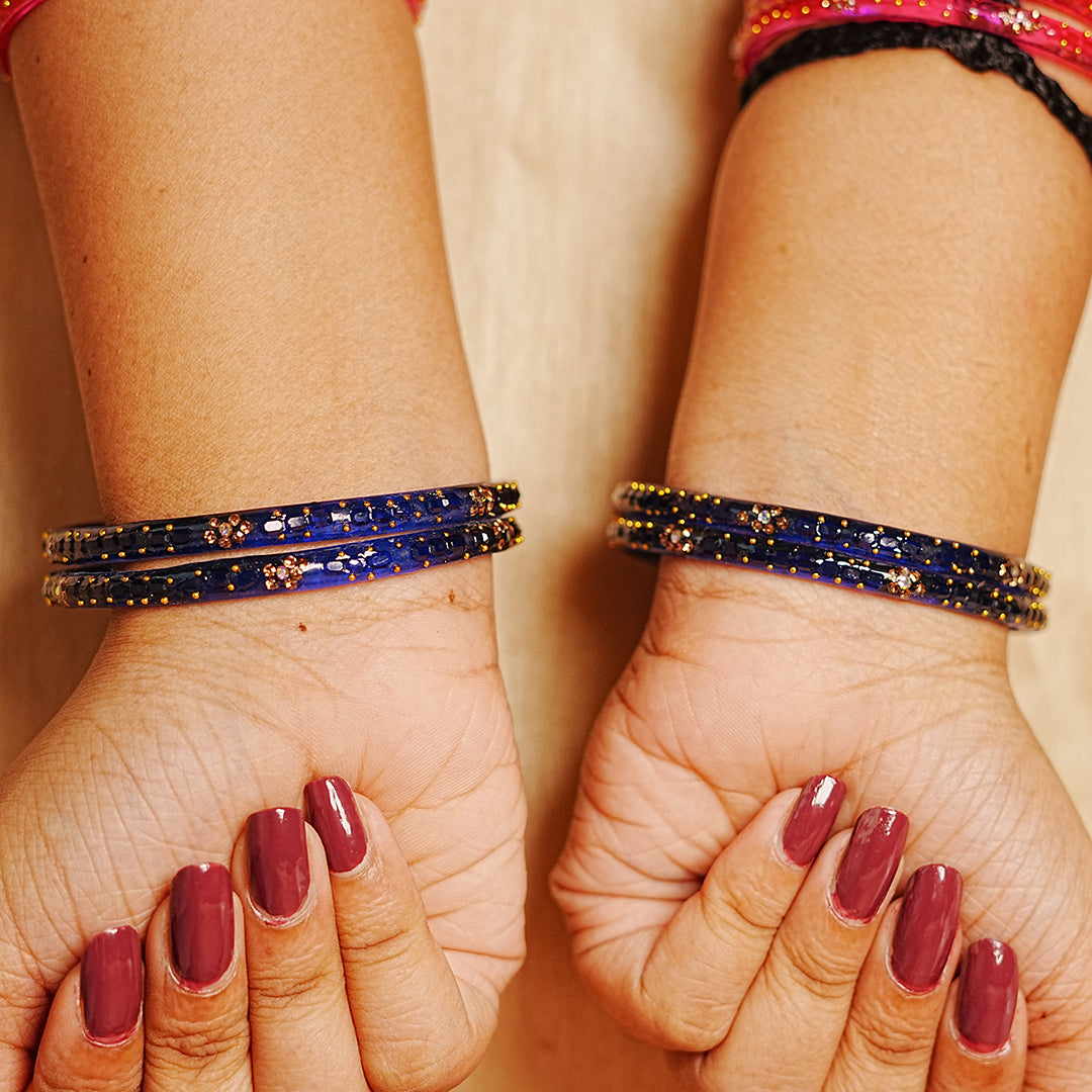 Stylish Glass Kada for Women & Girls (Pack of 4 Kada)