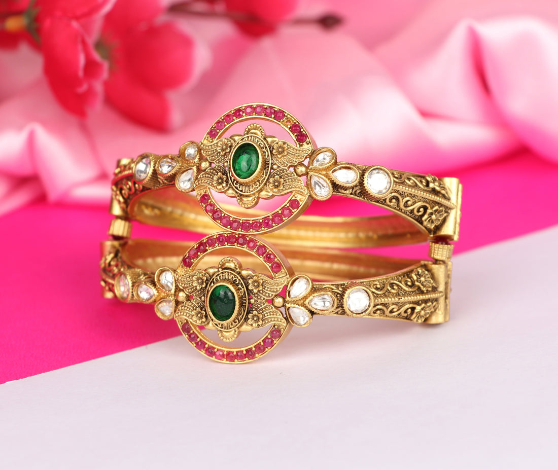 Stylish Bracelet for Women & Girls with Golden Finish Brass Kada | Perfect for Everyday Wear & Parties